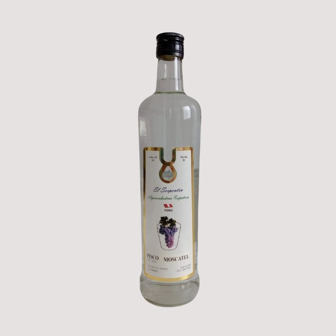 Pisco El Serpentin, Moscatel, 750 ml.